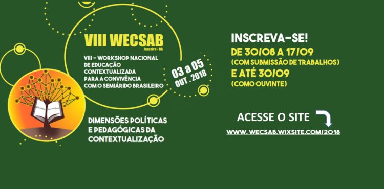 Inscrições abertas para o VIII Workshop Nacional de Educação para Convivência com o Semiárido Brasileiro