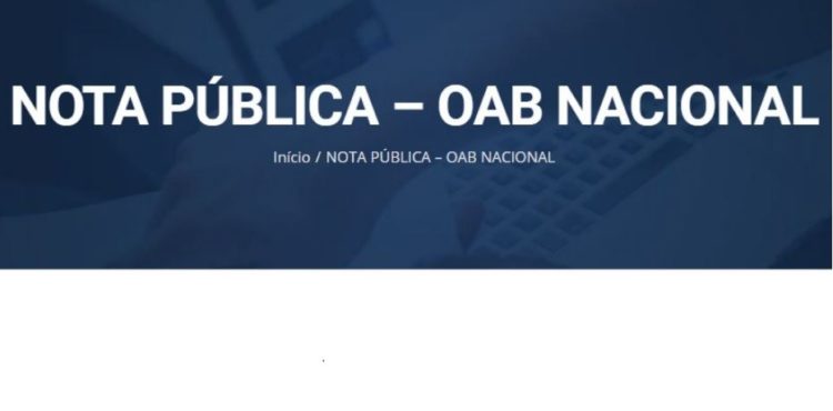 OAB publica nota pública de repúdio às declarações de Bolsonaro