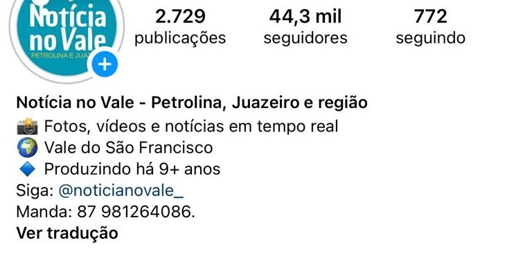 Instagram do Notícia no Vale alcança 3,5 milhões de visualizações e 300 mil contas em 30 dias