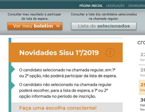 Começa o prazo para participar da lista de espera do Sisu