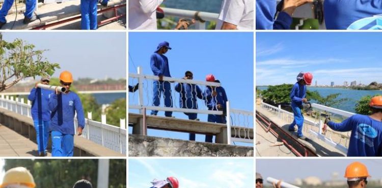 Orla 2 de Juazeiro começa a receber nova balaustrada em mais uma ação da Obra do Parque Fluvial