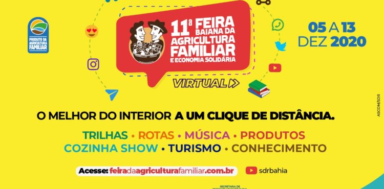 Feira Baiana da Agricultura Familiar e Economia Solidária virtual começa neste sábado